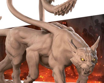 Displacer Beast Miniature | Tentacled Panther Monster for D&D or Pathfinder | 3D Printed Resin Fantasy Mini Figure
