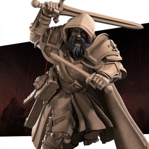 Human Fighter With Duel Wielding Blades Miniature |Secret Forge| Male Human table top rpg miniature |Bite the Bullet|