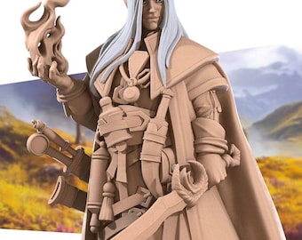 Half-Elf Magus Miniature: Wizard Spellblade for D&D and Pathfinder