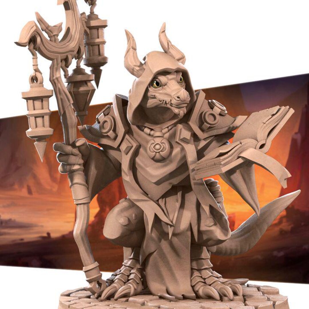Pathfinder Priest Kobold Cleric Miniature | Drakona Priest Spellcaster for D&D ...