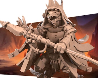 Kobold Wizard Miniature | Drakona Mage Spellcaster for D&D, Daggerheart, RuneScape, or Pathfinder | 3D Printed Fantasy RPG Resin Mini Figure