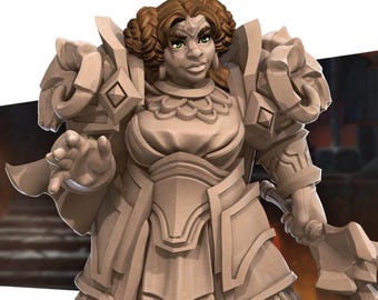 Female Dwarf Priestess Miniature | Cleric Healer Halfling for D&D, Daggerheart, RuneScape or Pathfinder | 3D Printed Resin RPG Fantasy Mini