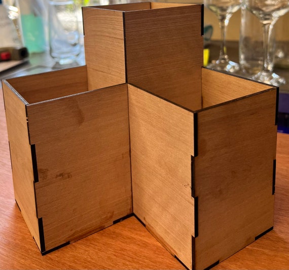 Large Wooden Desk Caddy Organiser Pens Pencils Scissors Tidy Etsy