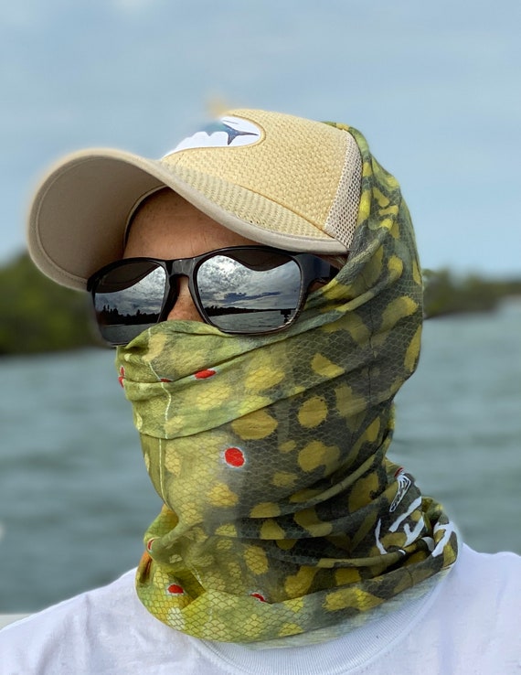 Trout Skin Print Unisex Outdoor Fishing and Hunting Sun Protection Unique  Art Face Mask and Neck Gaiter, Valentines Day 