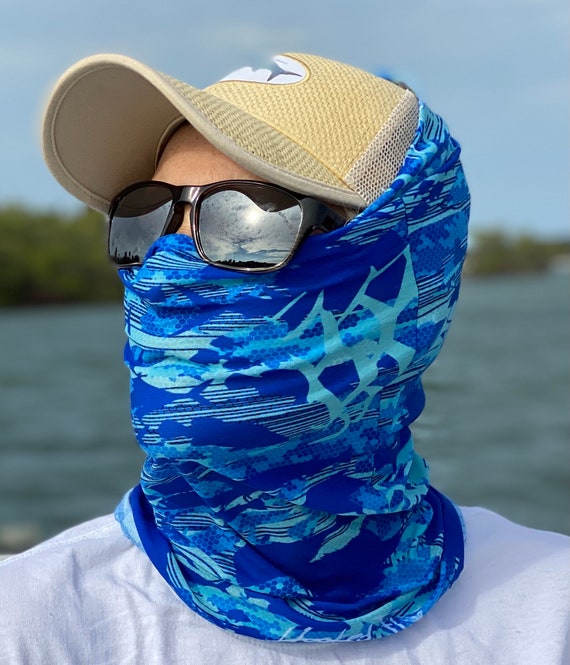Blue Camouflage Fish Print Unisex Outdoor Fishing and Hunting Sun  Protection Unique Art Face Mask and Neck Gaiter -  Canada