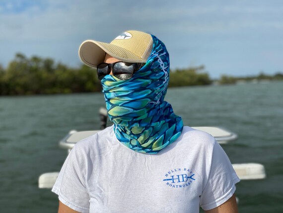 Tarpon Scale Print Unisex Outdoor Fishing and Hunting Sun Protection Unique  Art Face Mask and Neck Gaiter 