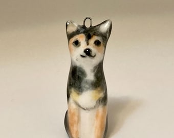 Personalized Handmade Dog Pendant: Hand-painted Porcelain Charm Necklace
