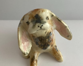 Lop-ear Rabbit Birthday Candle Holder: Handmade Ceramic Cake Topper