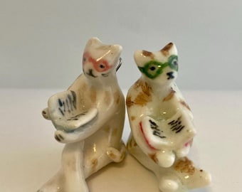 Hand-Painted Ceramic Cat Ornament: Reading Cat Christmas Decor