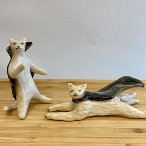 Super Cat Figurine | Ceramic Cats for Halloween | Miniature Super Heroes | Small Unique Clay Figurines Hand-painted and Hand-sculpted