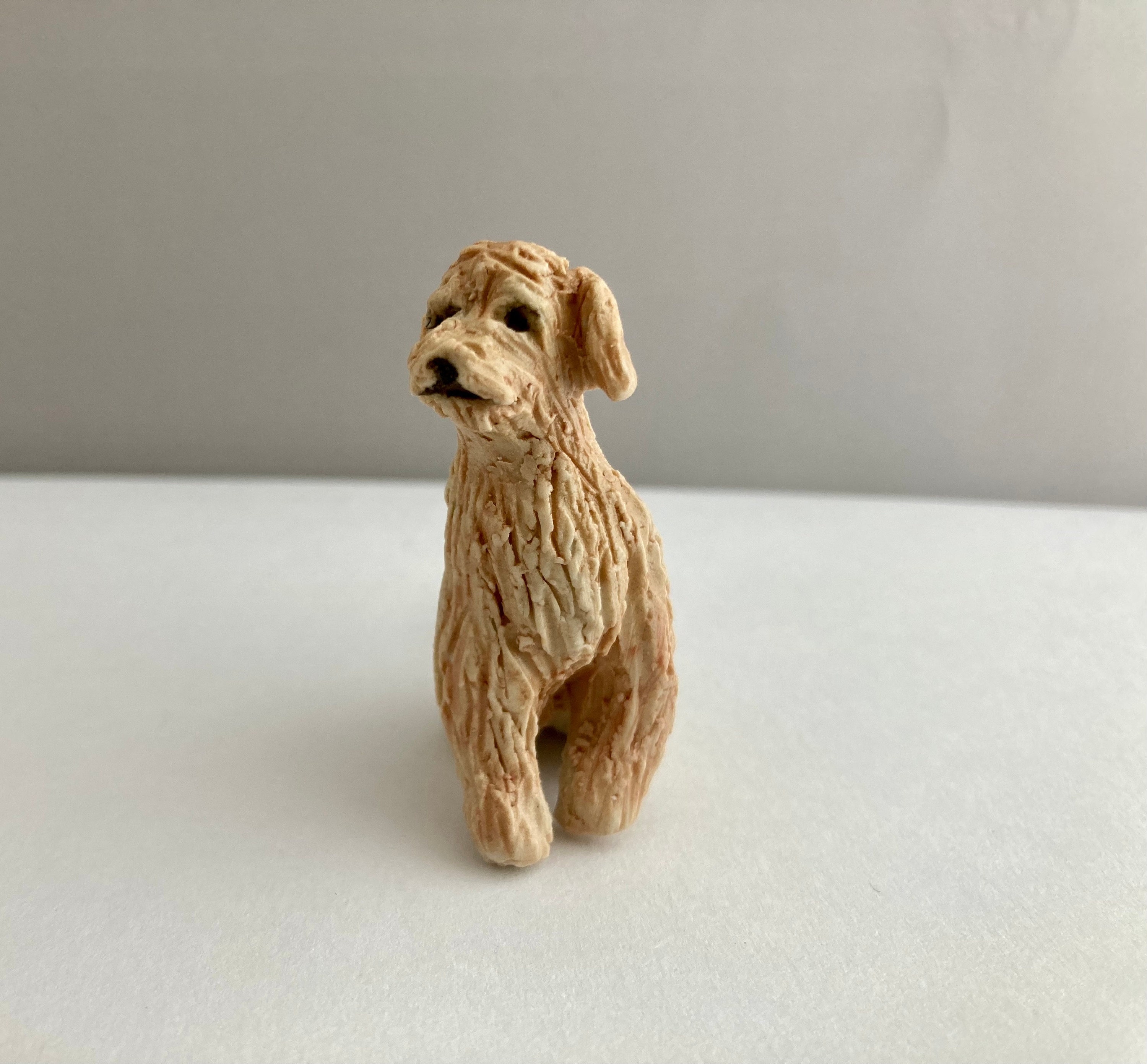 Hand-painted Ceramic Golden Doodle Figurine: Miniature Dog Sculpture - Etsy