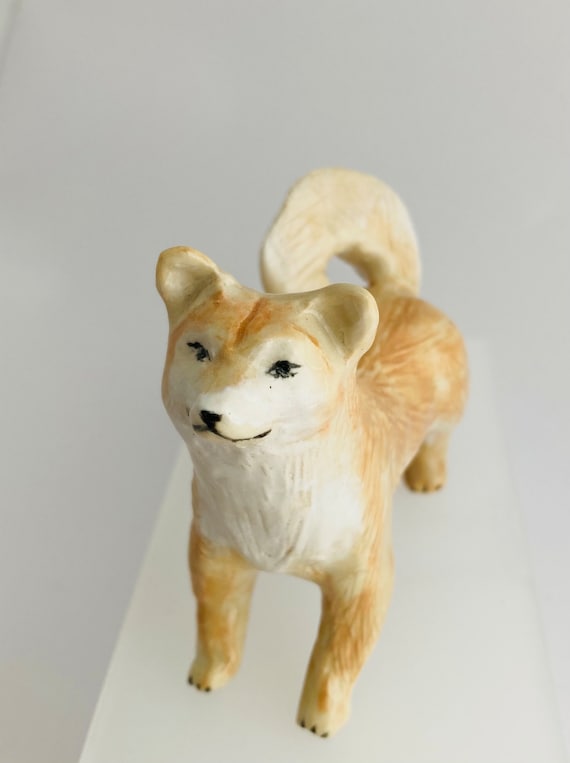 手作り陶器製柴犬置物：カスタムメイドの犬記念像 - Etsy 日本
