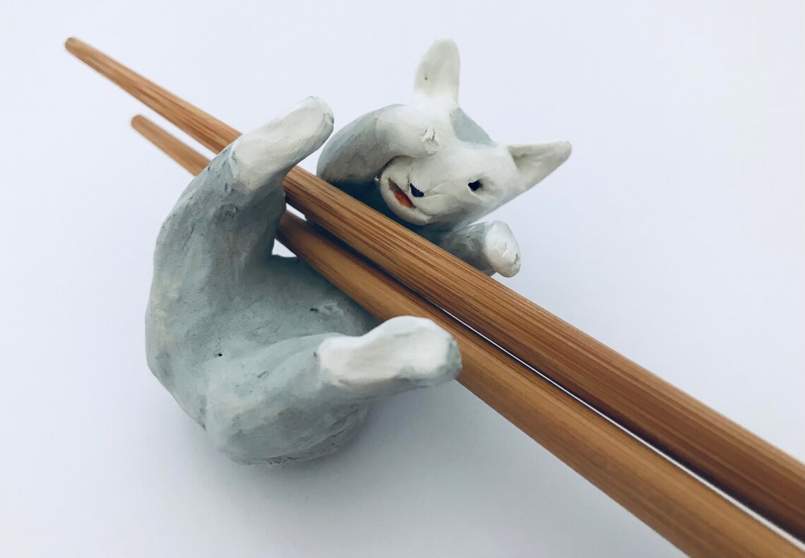 Cat Chopstick Rests Handmade Ceramic Etsy