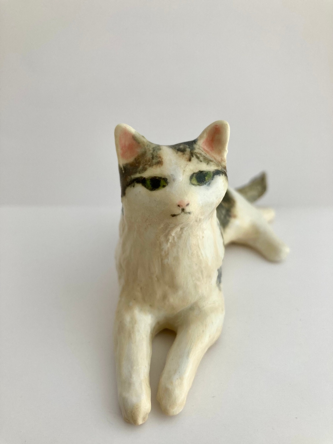 Custom Ceramic Cat Sculpture: Hand-painted Pet Portrait Figurine - Etsy