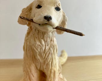 Personalized Ceramic Dog Figurine: Custom Hand-Painted Porcelain Pet Portrait