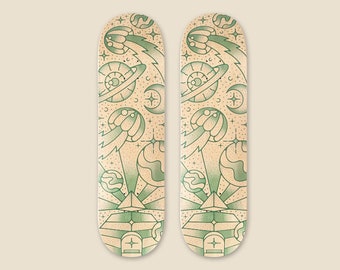 Psychedelic Space Jellyfish Skateboard Deck