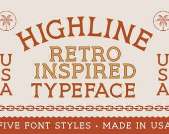 HIGHLINE Font | Vintage Typeface