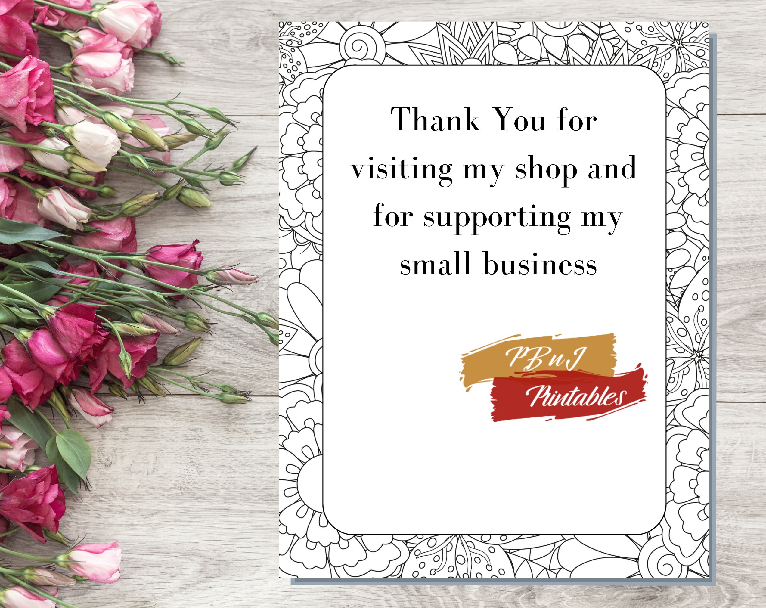 Printable Floral Border Coloring Stationery, Digital Download ...