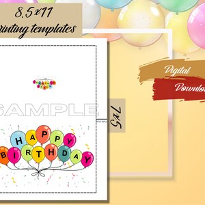 Printable Happy Birthday Greeting Card, Downloadable Card, Happy ...