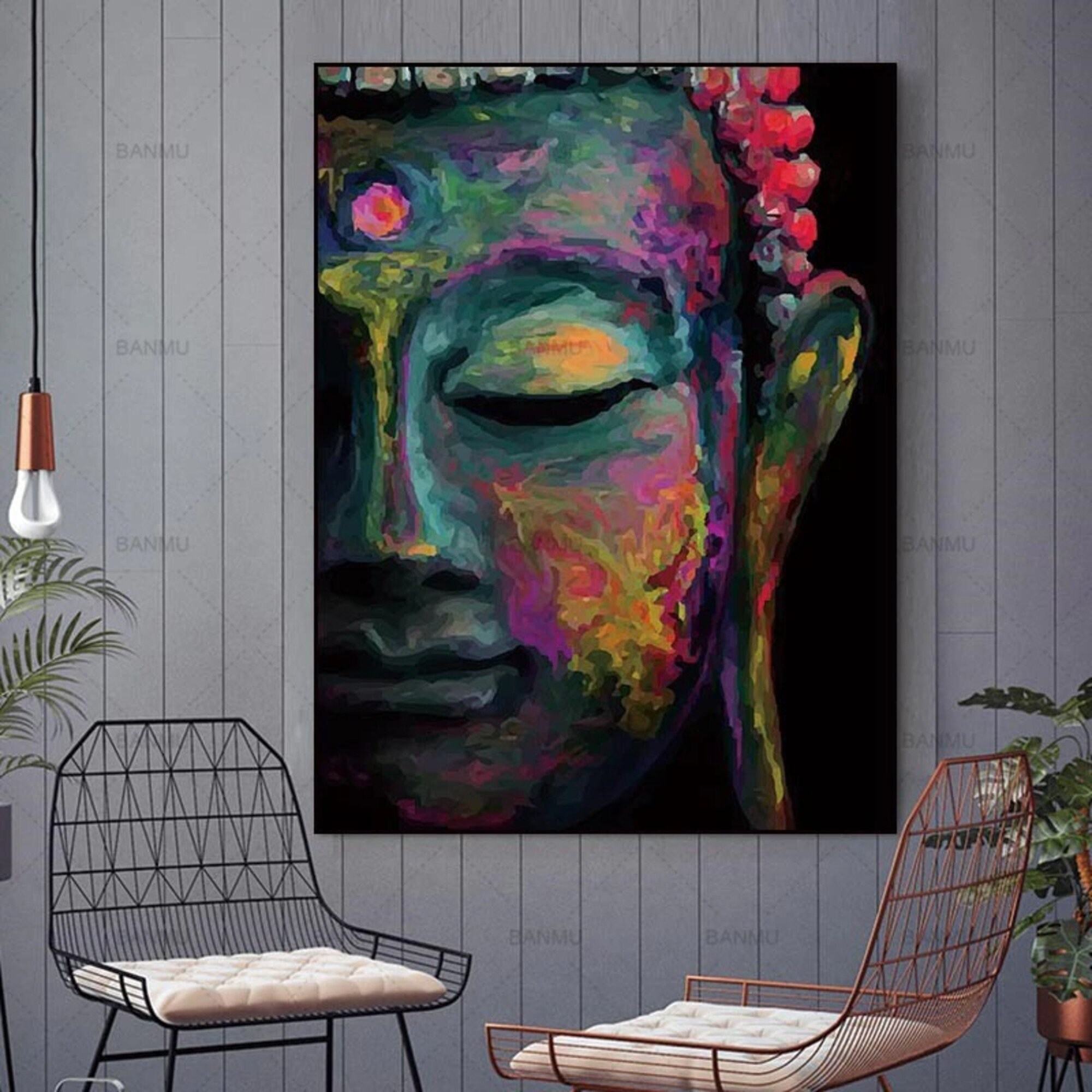 Buddha Wand Kunst Bilder Leinwand Malerei lebendige Buddha Etsy