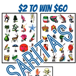 Loteria Mexicana Board Card 2 to win 60 50 numbers low baller