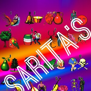 Loteria Mexicana Board Card 30 numbers cards neon colorful
