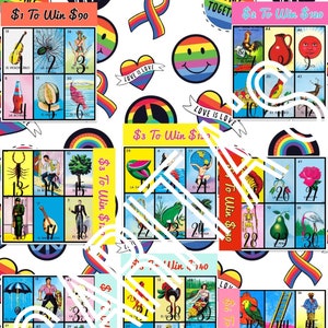 Loteria Mexicana Board Card Prime PYP wählen Sie Ihren Preis Regenbogen Emojis
