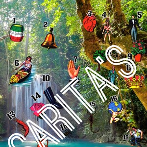 Loteria Mexicana Board card 27 figures waterfall theme summer playa