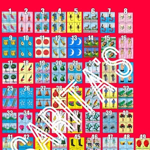 Shuffle loteria board Mexicana 4 images 54 numbers neon  wheel roulette
