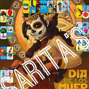 Loteria Mexicana Board Card 18 numbers 3 cards each Dia de los muertos