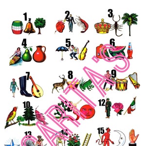 Loteria Mexicana Board Card 54 cards used 18 numbers