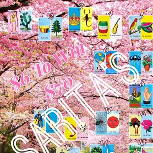 Loteria Mexicana Board Karte Kirschblüte Tapete 6 zu gewinnen 70 20 Zahlen