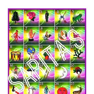 Loteria Mexicana Board Card 30 Karten nummeriert