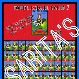 Loteria Mexicana Board Card Donde Esta El Gallo