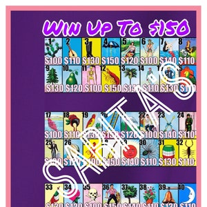 Loteria Mexicana Board Card PYP win up to 150 purple