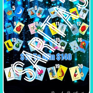 Loteria Mexicana Card Board 20 numbers 2 cards each