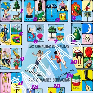 Loteria Mexicana Las comadres boarrachas 18 numbers no doubles