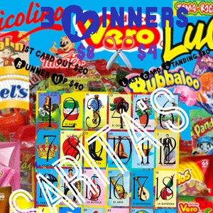 Loteria Mexicana Board dulces theme 3 winner board