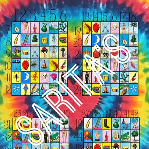 Loteria Mexicana Board 48 Lines colorful