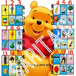 Loteria Mexicana Board pyp Winnie der pooh Geldmacher