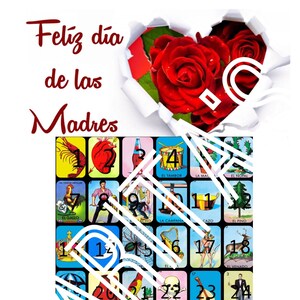 Loteria Mexiana Junta 36 números de madres día feliz día de las madres