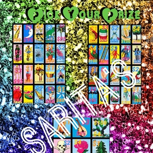 Loteria Mexicana Board PYP pick your prize all 54 cards glitter rainbow