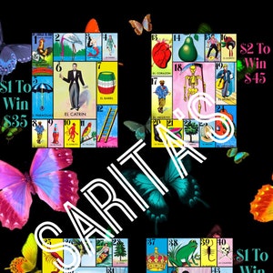Loteria mexicana Board kisses PYP Lips Money maker butterflies