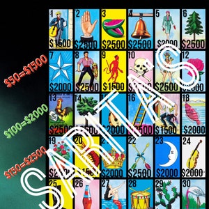 Loteria Mexicana Board big baller high roller board