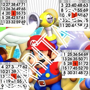 Bingo conseil 6 cartes jouent n’importe quelle quantité colorée Mario