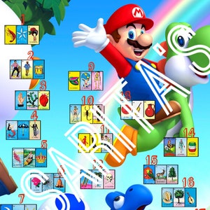 Loteria Mexicana Junta 18 números Super Mario Bros