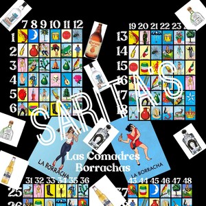 Loteria Mexicana Board Las Comadres Borrachas 48 lines