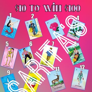 Loteria Mexicana Board Card 16 cards to win 100