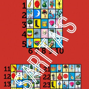 Loteria Mexicana Board 30 lines