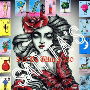 Loteria mexicana Board Money maker Dia de los muertos day of dead 15 for 230